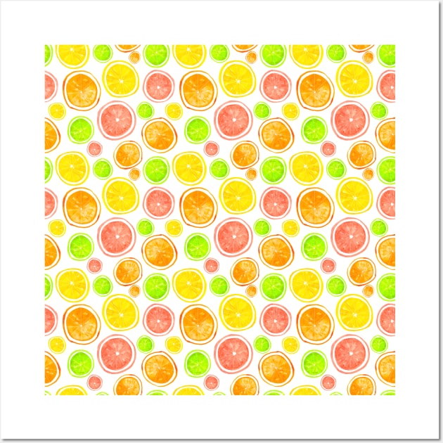 Refreshing Juicy Citrus Mix - White Wall Art by TheAlbinoSnowman